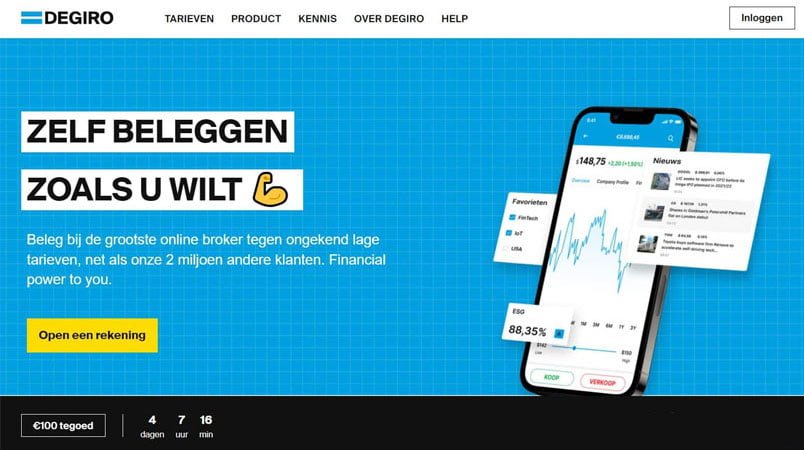 Beste beleggingsapps DEGIRO 100 euro tegoed bij DEGIRO Beste beleggingsapps DEGIRO 100 euro tegoed bij DEGIRO