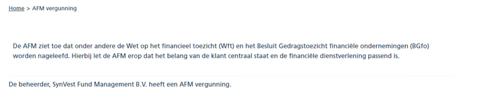 SynVest Dutch Real Estate fund update 4 SynVest Dutch Real Estate Fund AFM