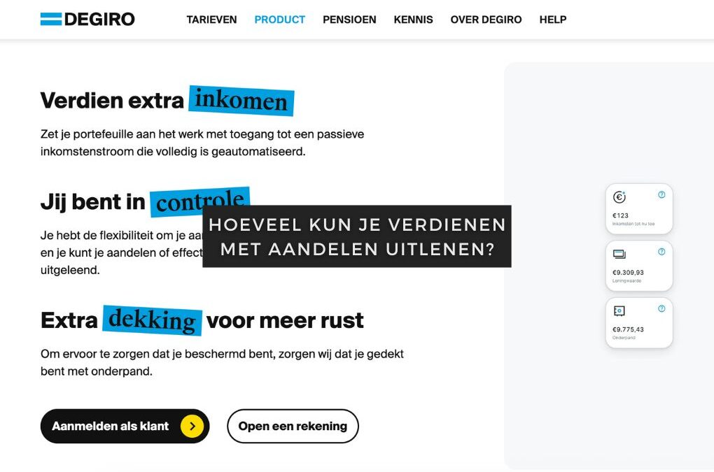 Artikelen over aandelen 6 Hoeveel kun je verdienen met DEGIRO Securities Lending?